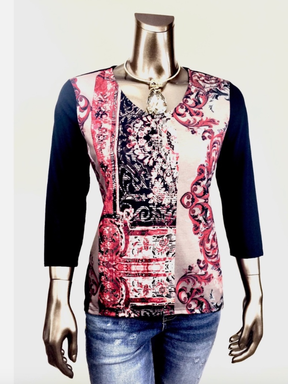 * NWOT CLOSING-SALE CHICO'S $69 DAMASK 3/4 SLEEVES  SIZE 1